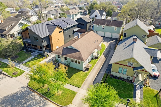 bird's eye view with a residential view