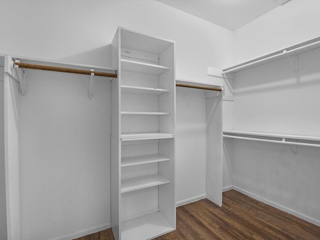 spacious closet with wood finished floors