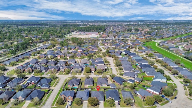 drone / aerial view with a residential view