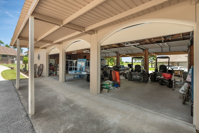 view of garage