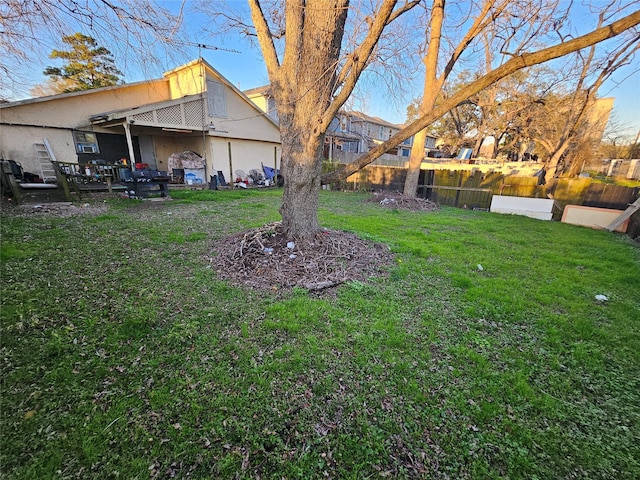 view of yard with fence