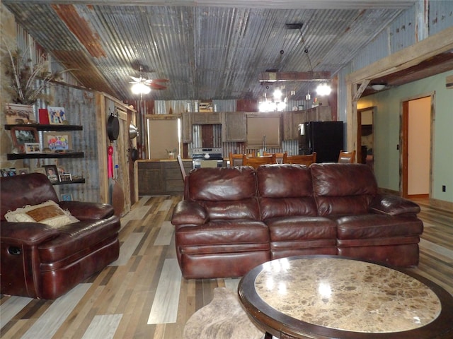 12830 Fm 1280, Lovelady, TX 75851 - living room with light wood-type flooring and ceiling fan