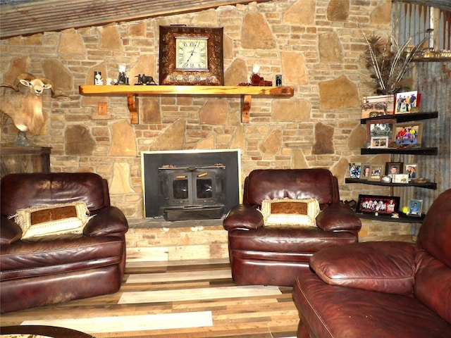 12830 Fm 1280, Lovelady, TX 75851 - living room with lofted ceiling and wood finished floors