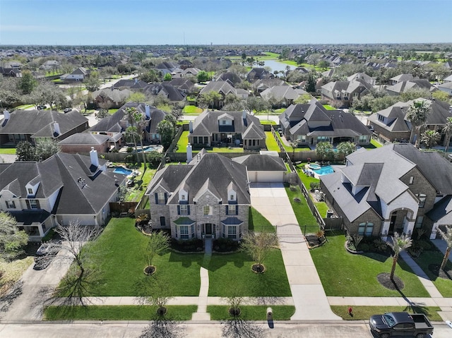 aerial view with a residential view