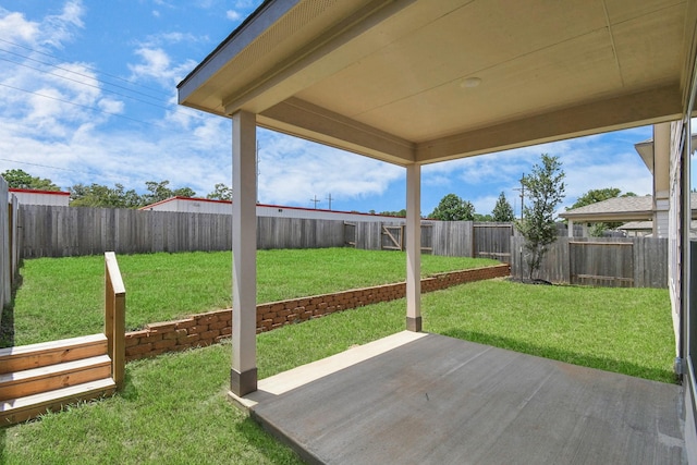 view of patio featuring a fenced backyard