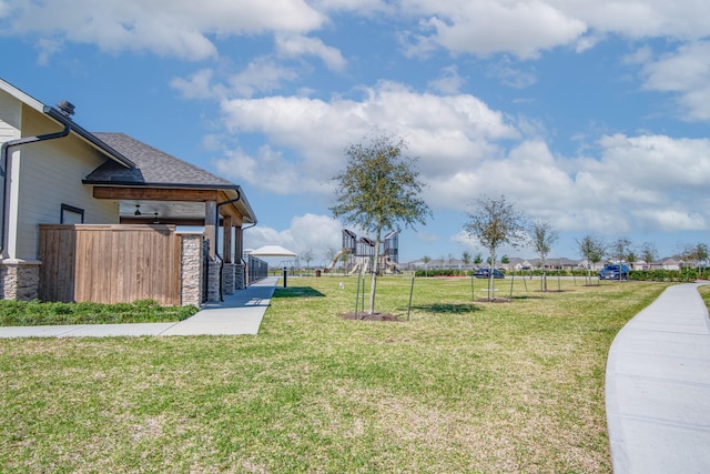 view of yard with fence