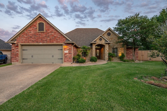 3910 Faimes Ct, College Station, TX 77845 - view of front of property featuring driveway, brick siding, a shingled roof, and an attached garage