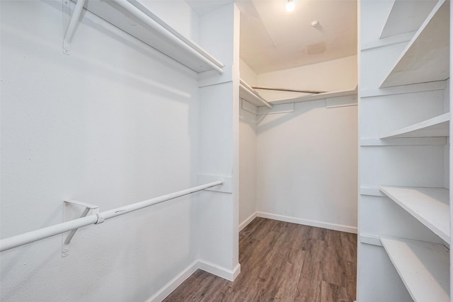 spacious closet with wood finished floors