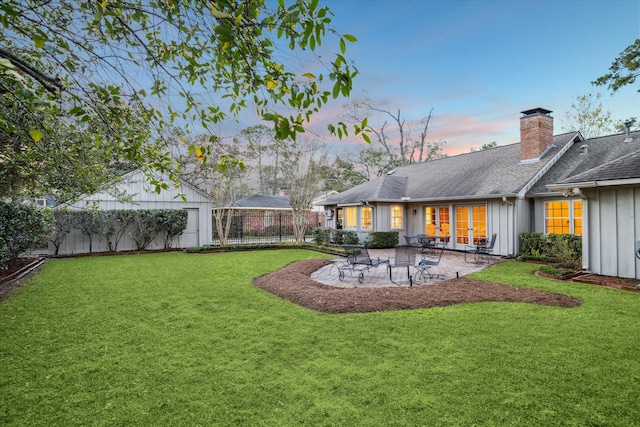 view of yard featuring a patio and a fenced backyard