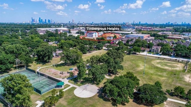 aerial view with a view of city