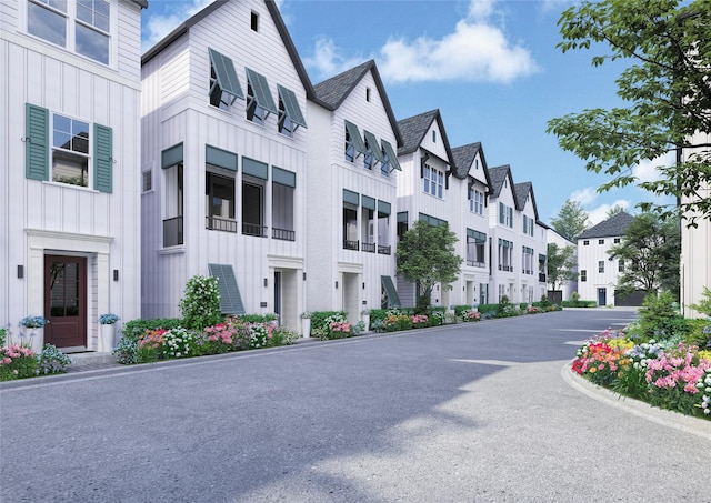 view of street featuring a residential view