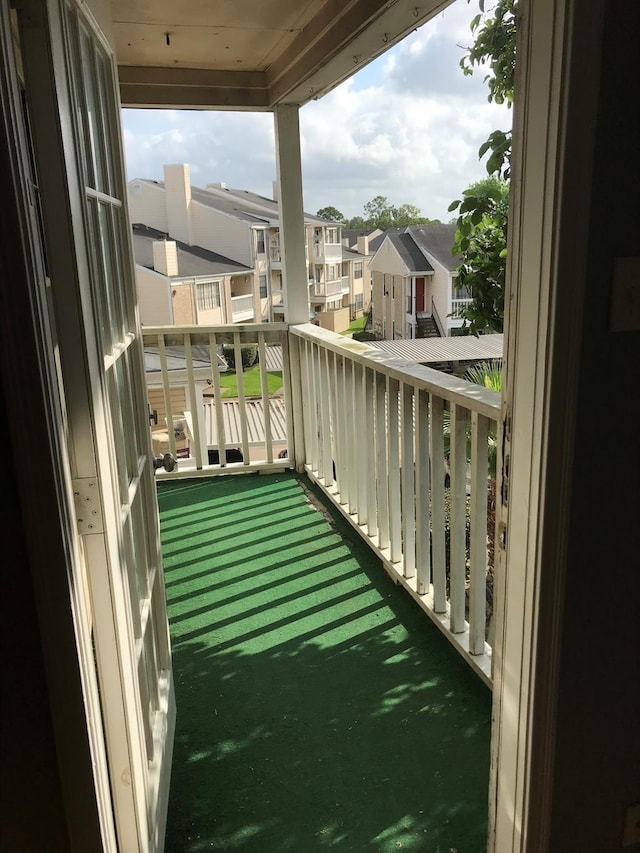 balcony with a residential view