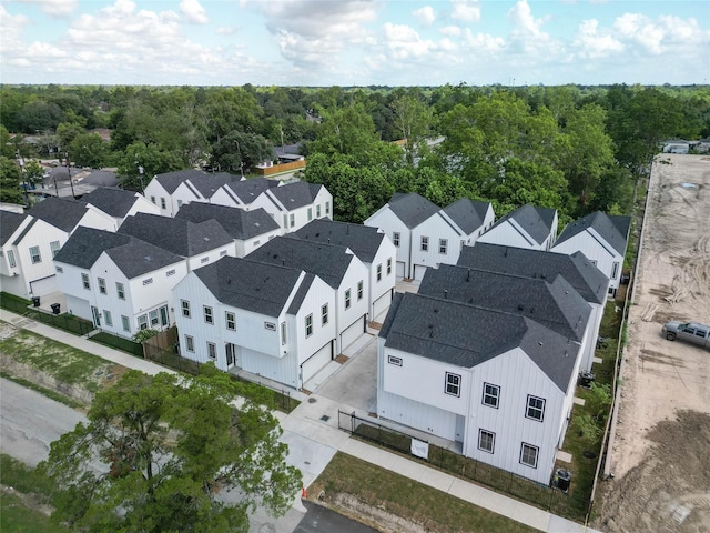 aerial view with a residential view