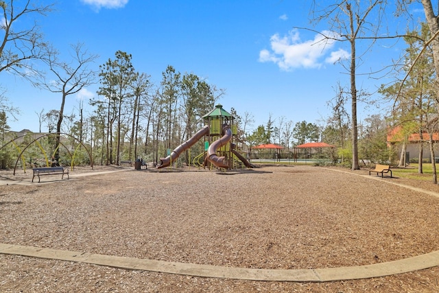 view of community jungle gym