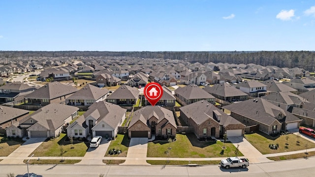 aerial view with a residential view