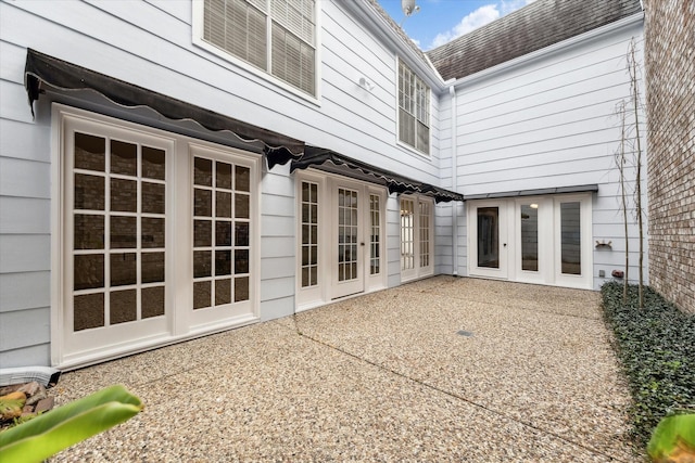 view of patio featuring french doors