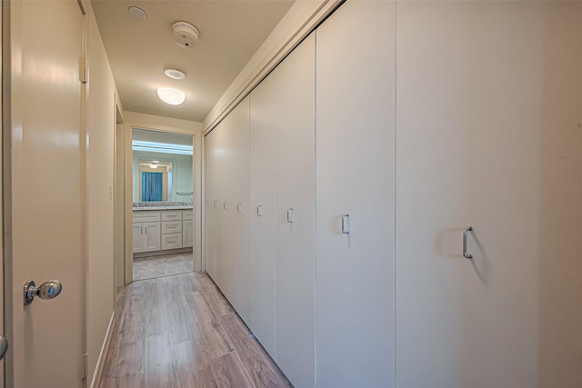 hall featuring light wood finished floors