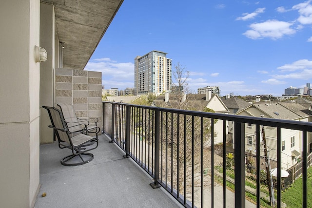 balcony with a view of city