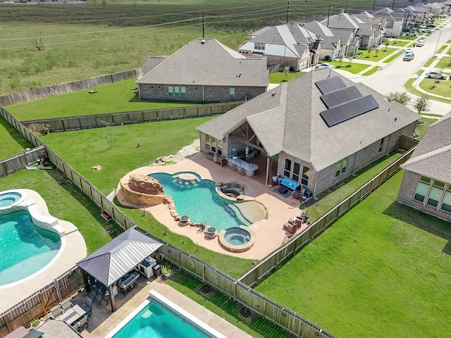 aerial view featuring a residential view