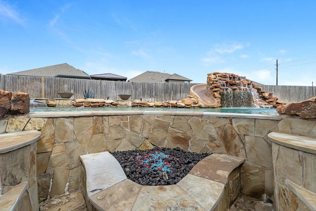 view of patio featuring a fenced backyard