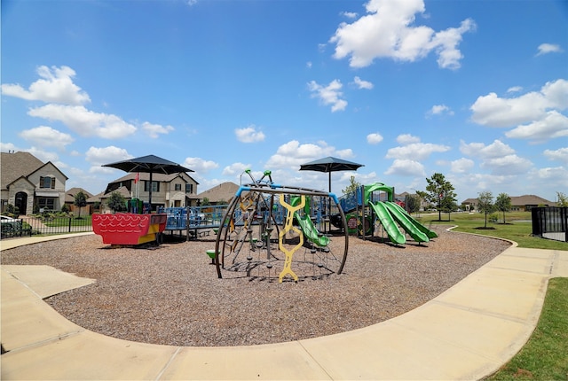 communal playground with fence