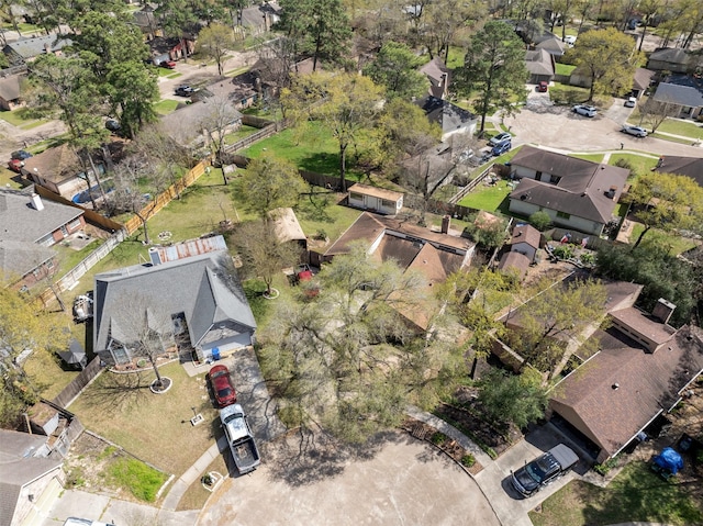 drone / aerial view with a residential view