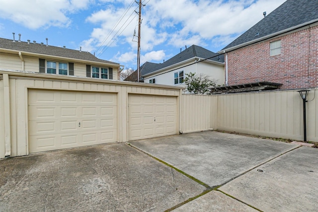 garage with driveway