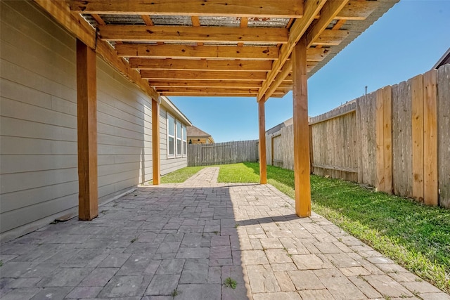 view of patio / terrace featuring a fenced backyard