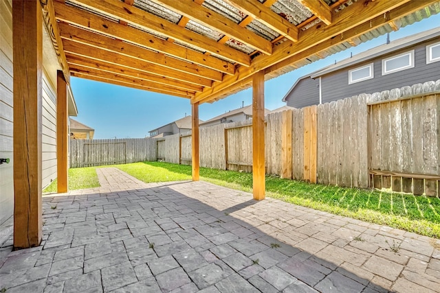 view of patio with a fenced backyard