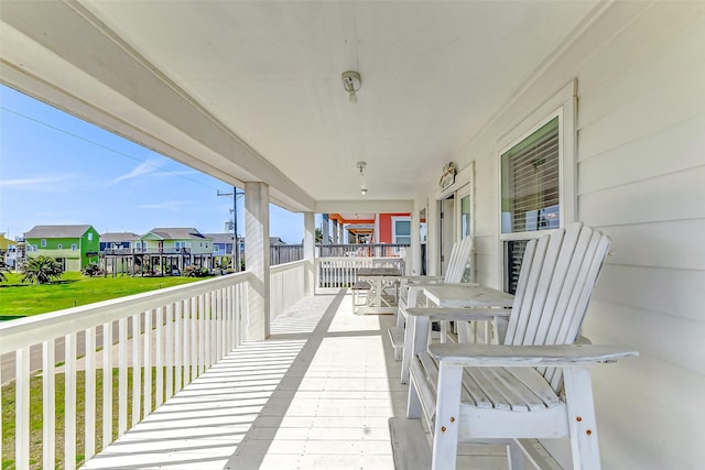 view of patio with a residential view