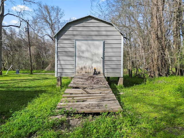 view of shed