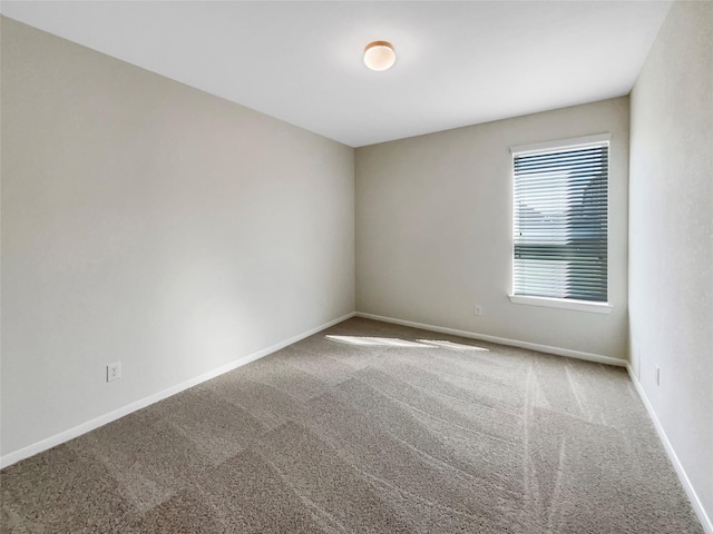 spare room with baseboards and carpet floors