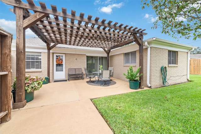 view of patio / terrace with a pergola