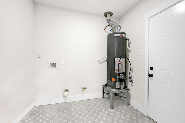 utility room with gas water heater