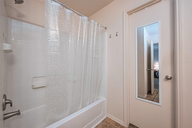 full bathroom with shower / bath combo