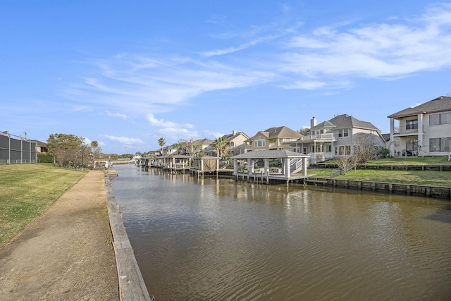 property view of water featuring a residential view