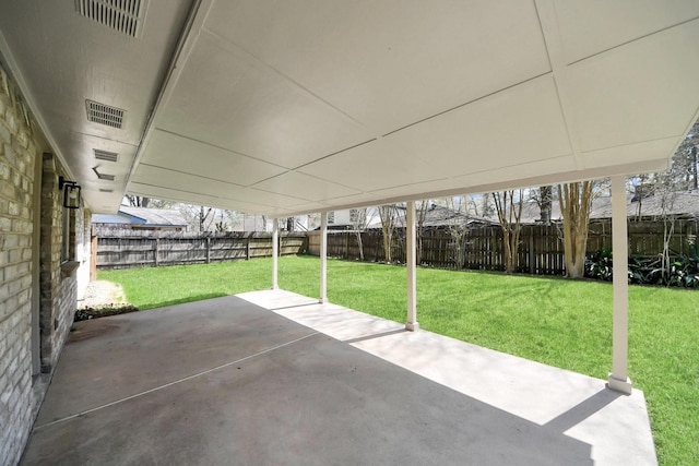 view of patio / terrace with visible vents and a fenced backyard