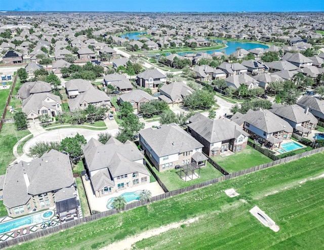 bird's eye view with a residential view