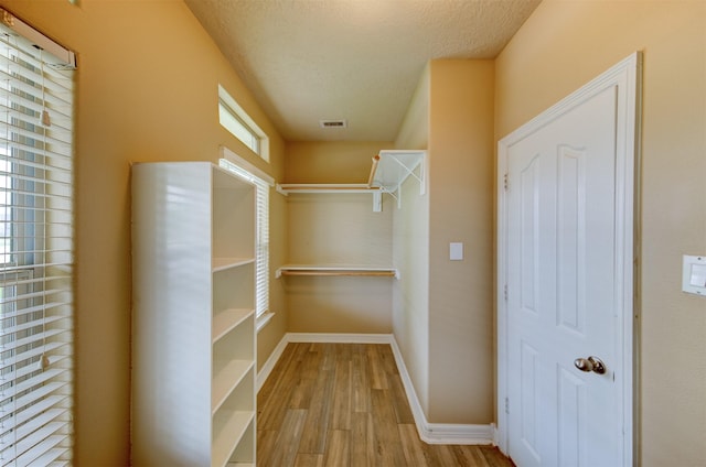 spacious closet featuring wood finished floors
