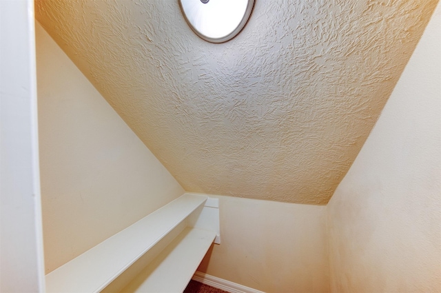 details featuring a textured ceiling
