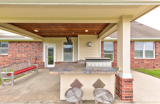 view of patio / terrace with area for grilling