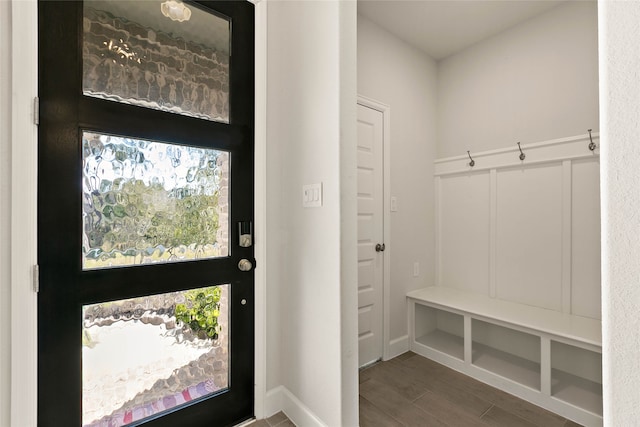 mudroom featuring wood finished floors