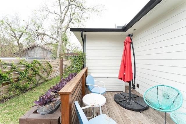 wooden terrace with fence