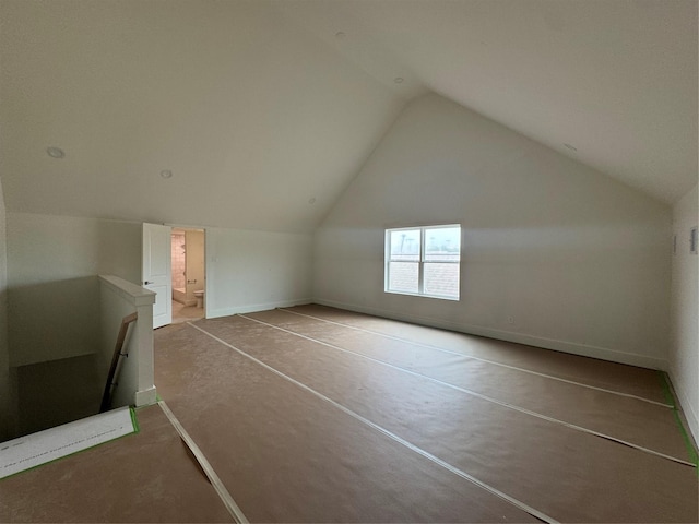 4403 Feagan, Houston, TX 77007 - additional living space with lofted ceiling and baseboards