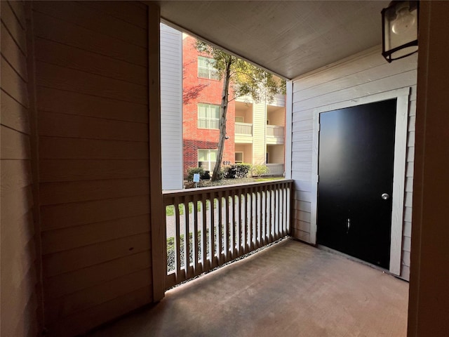 balcony featuring a porch