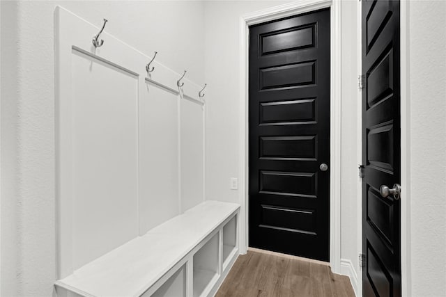 mudroom featuring light wood-type flooring