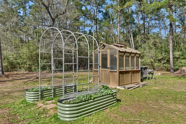 exterior space with a vegetable garden