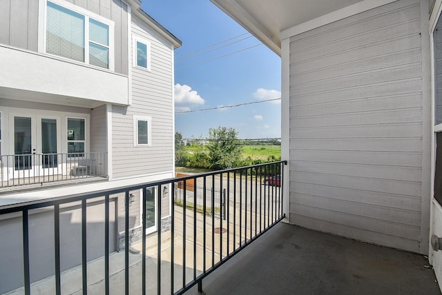 balcony with french doors