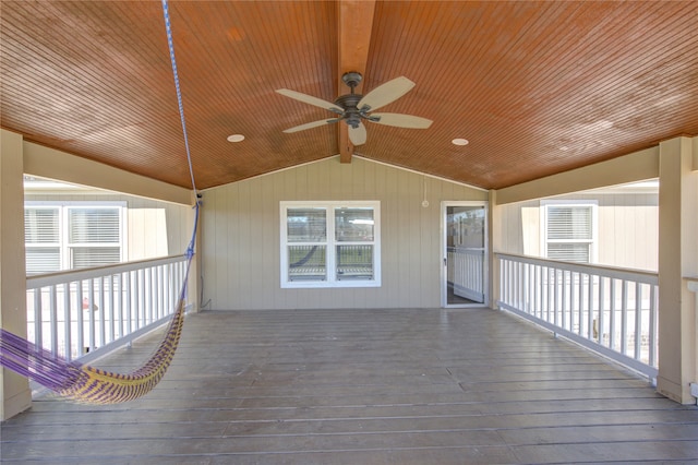 deck featuring ceiling fan