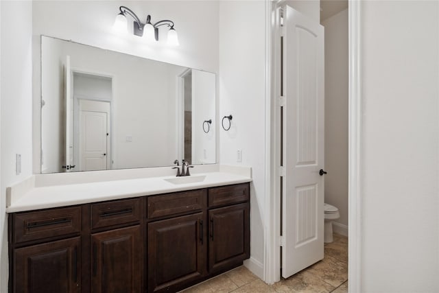 bathroom with toilet and vanity